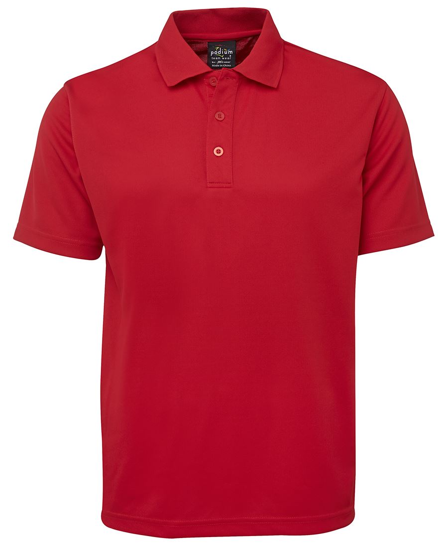 Podium S/S Poly Polo - Red - Front