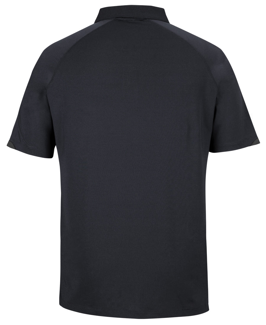 Podium Contrast Stretch Polo - Black/Charcoal - Back