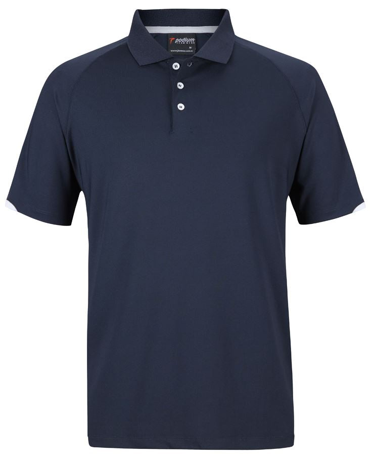 Podium Contrast Stretch Polo - Navy/White - Front