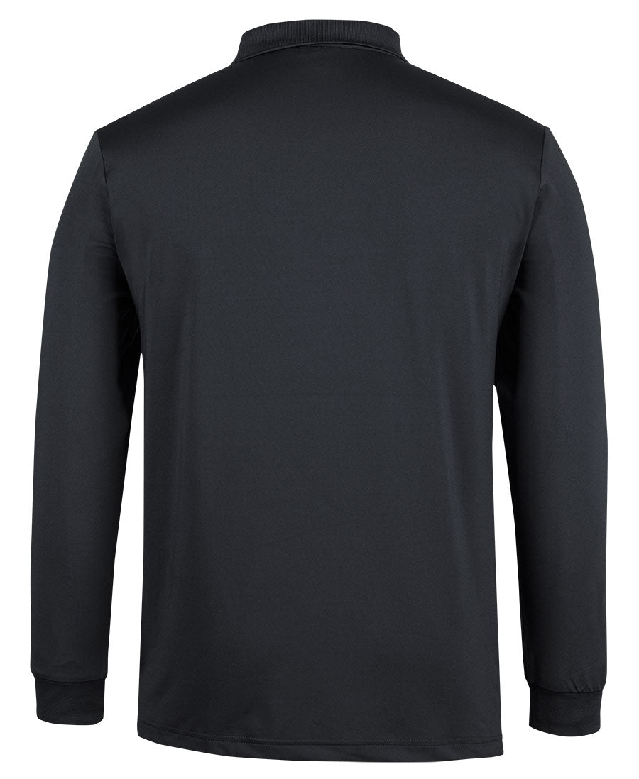 Podium L/S Stretch Polo - Black - Back