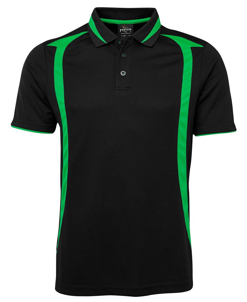 Podium Swirl Polo - Black/Pea Green - Front