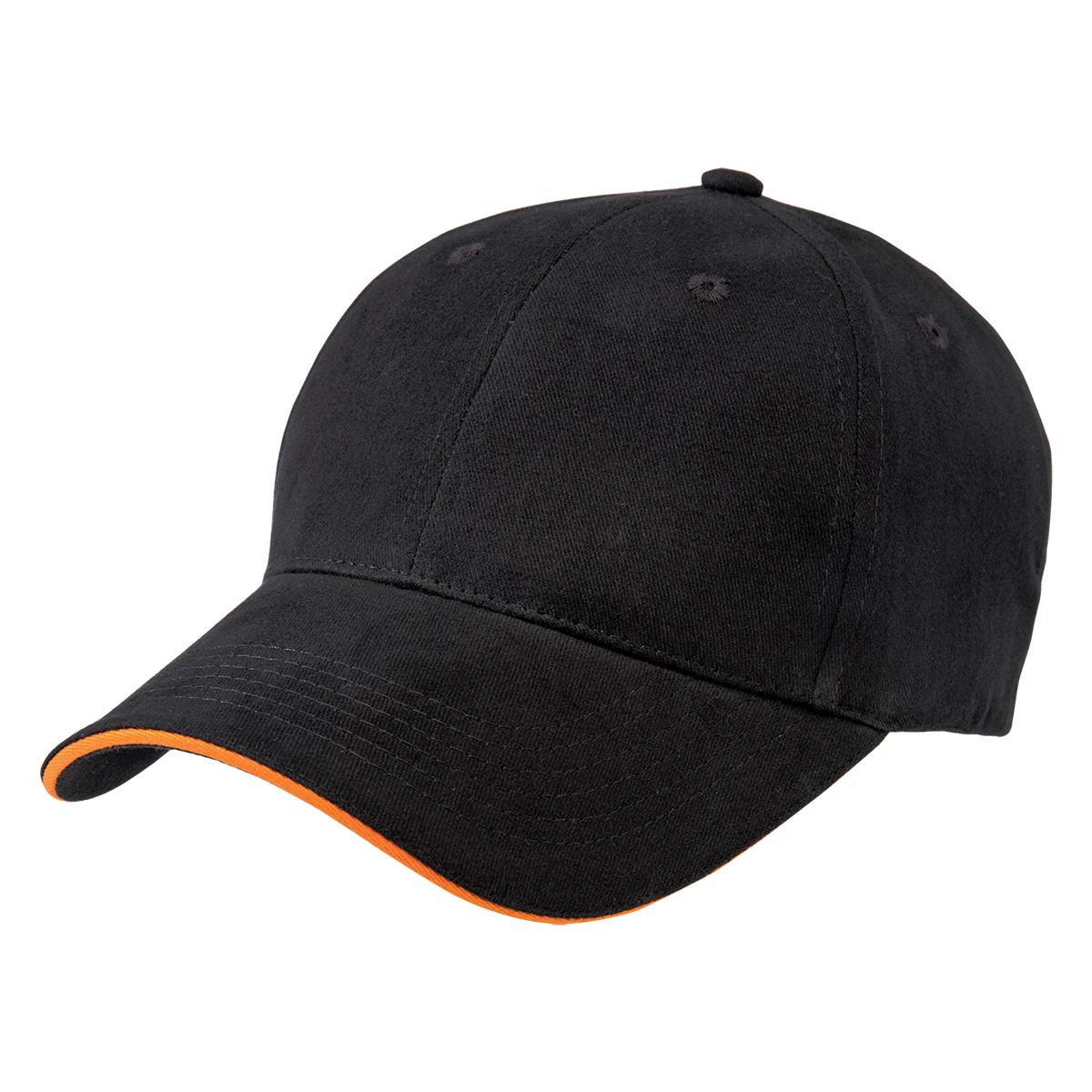 Premium Soft Sandwich Peak - Black / Orange - Front