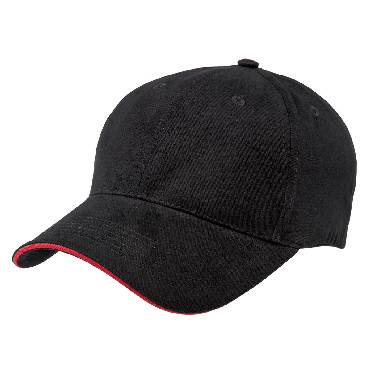 Premium Soft Sandwich Peak - Black / Red - Front