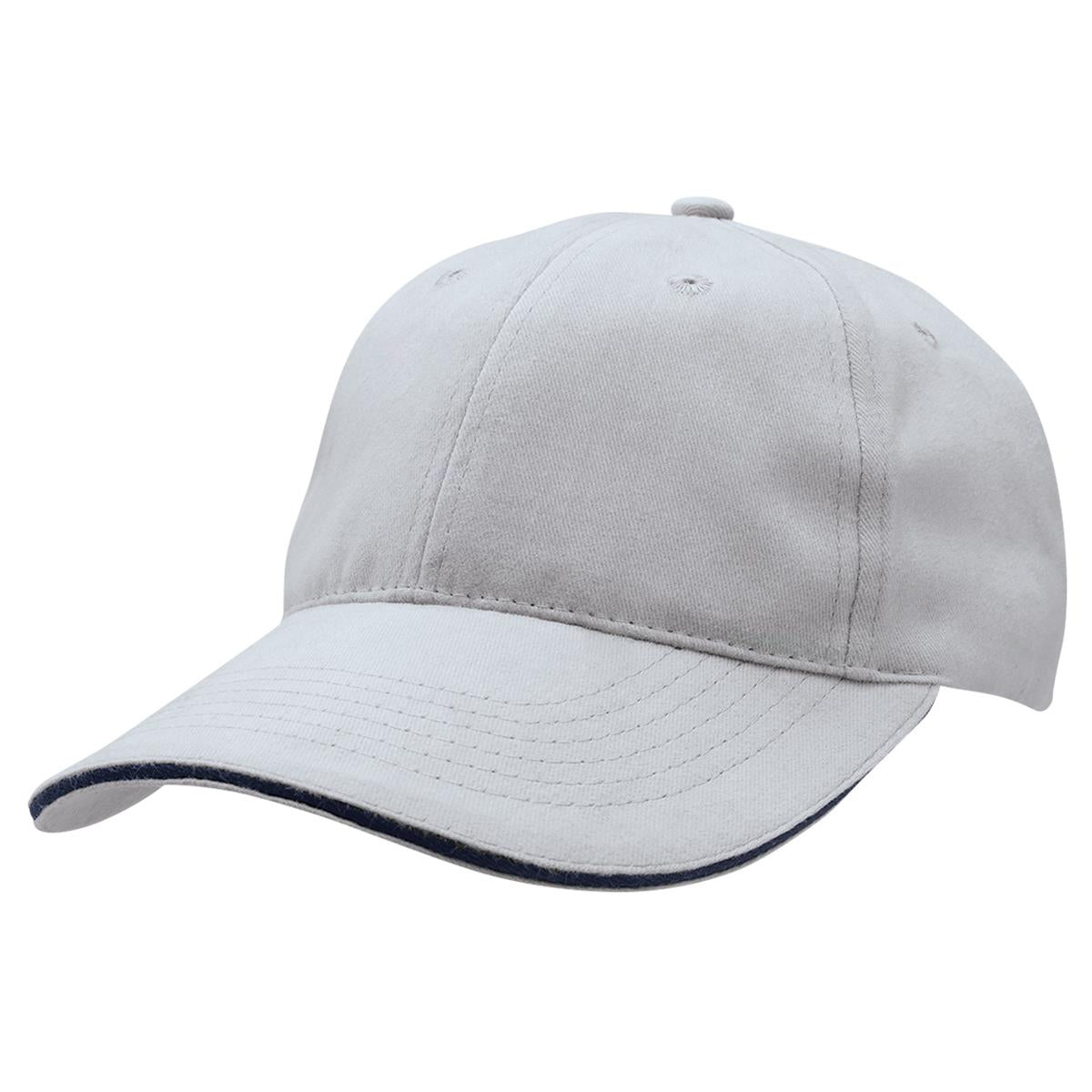 Premium Soft Sandwich Peak - Silver / Navy - Front