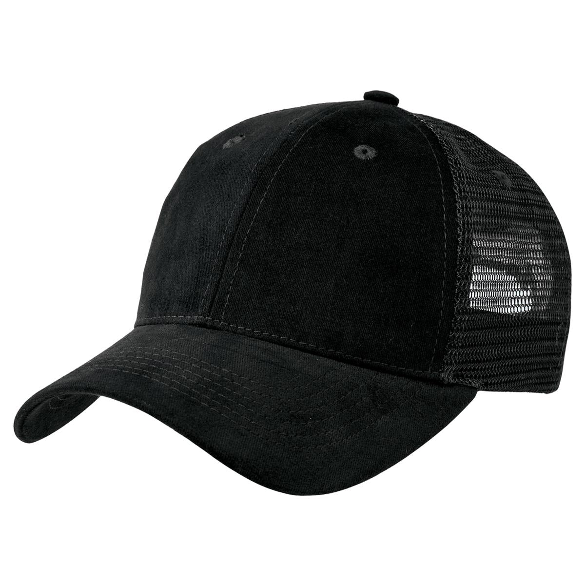Premium Soft Mesh Cap - Black / Black - Front