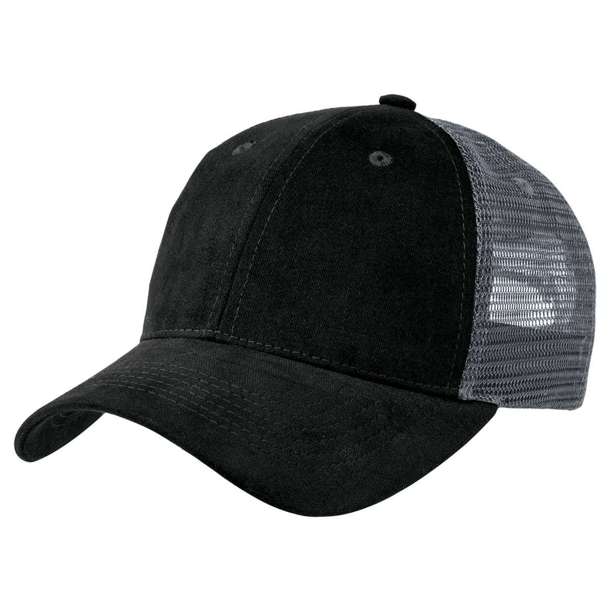 Premium Soft Mesh Cap - Black / Charcoal - Front