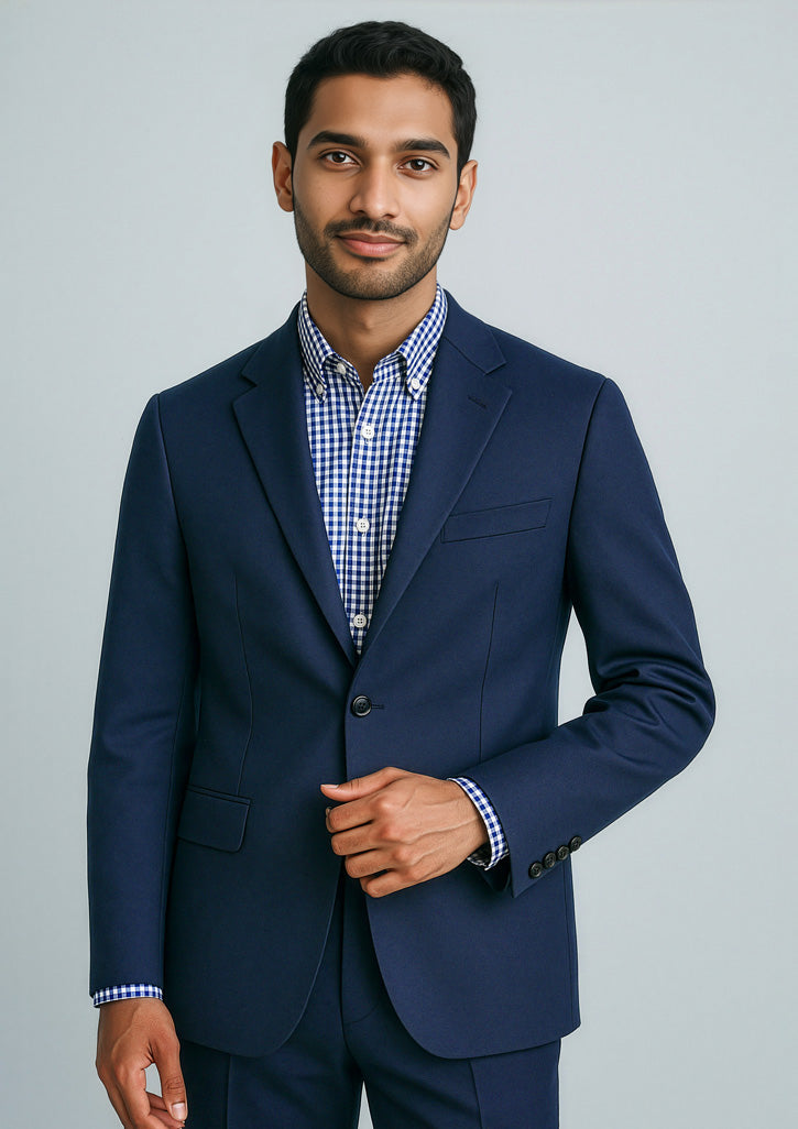 Cool Stretch Mens 2 Button Classic Jacket - Navy - Model