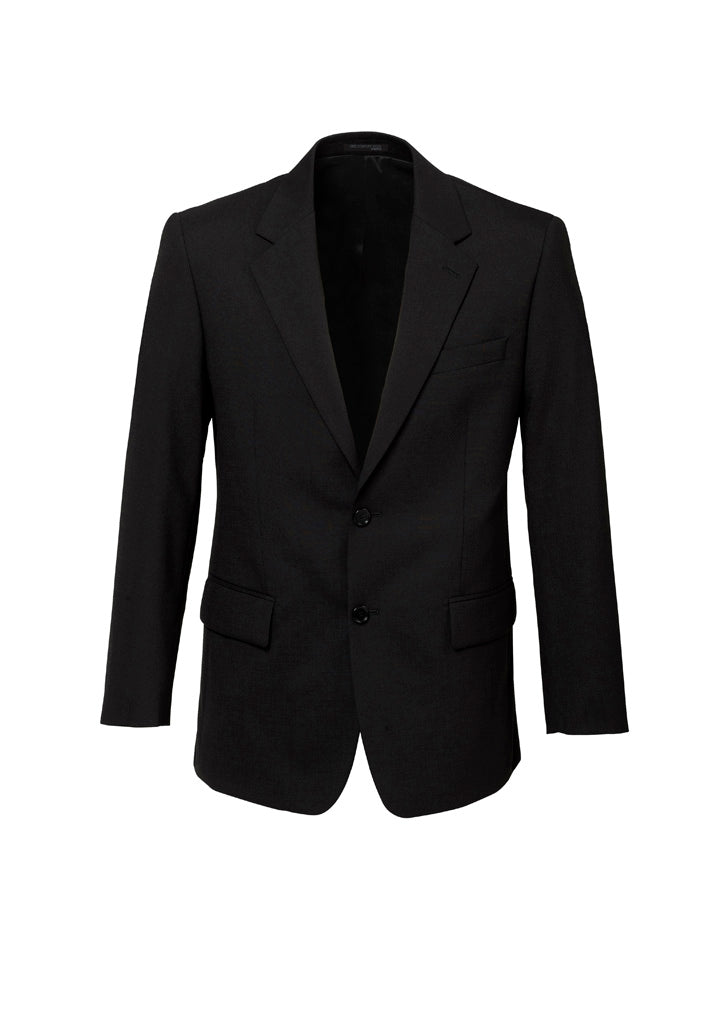 Comfort Wool Stretch Mens 2 Button Classic Jacket - Black - Front