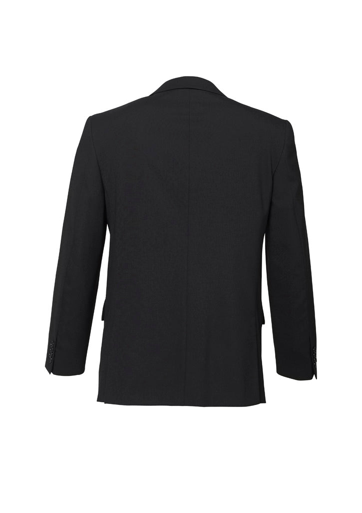 Comfort Wool Stretch Mens 2 Button Classic Jacket - Charcoal - Back
