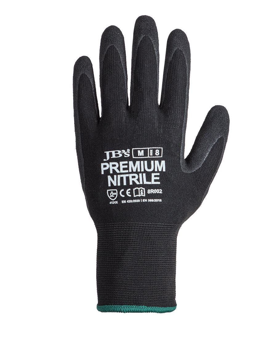 JB's Premium Black Nitrile Breathable Glove (12 pack) - Black - Front