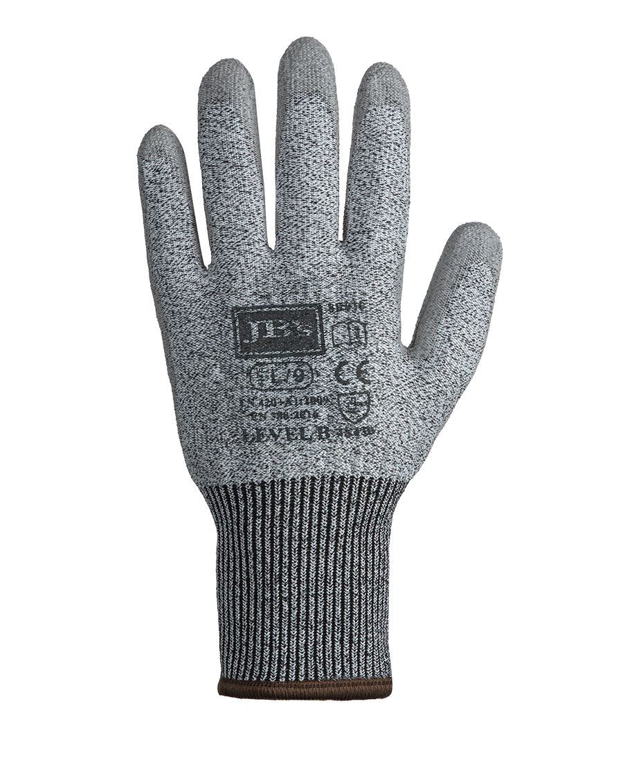 JB's PU Breathable Cut Resist Level B Glove (12 pack) - Grey - Front