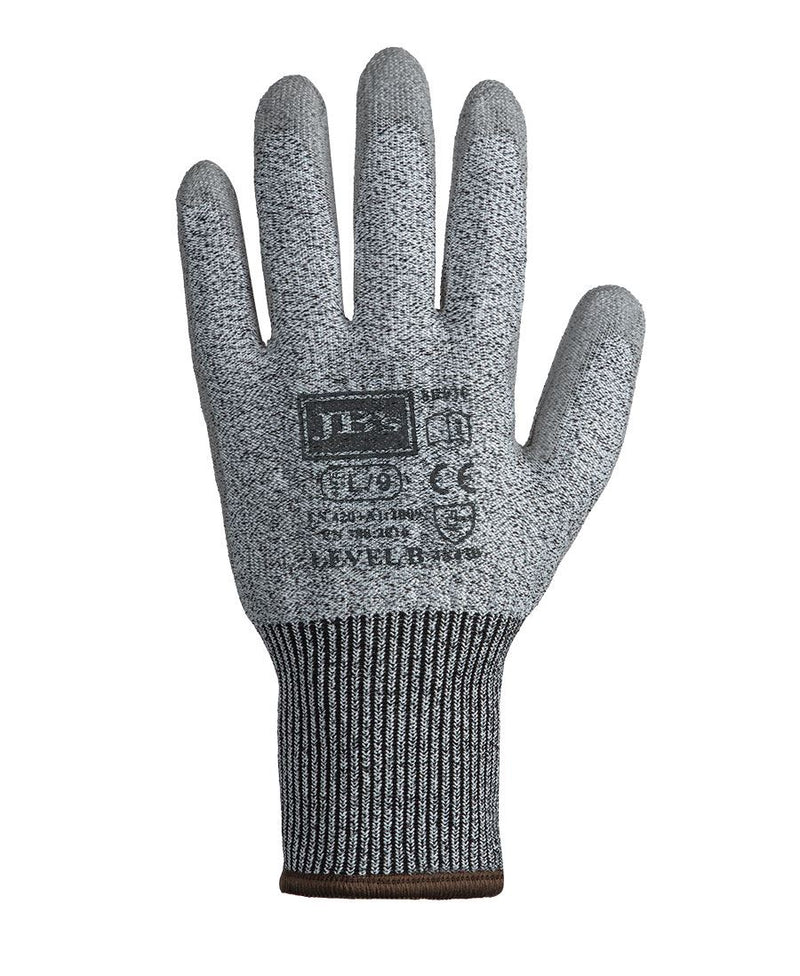 JB's PU Breathable Cut Resist Level B Glove (12 pack) - Grey - Front