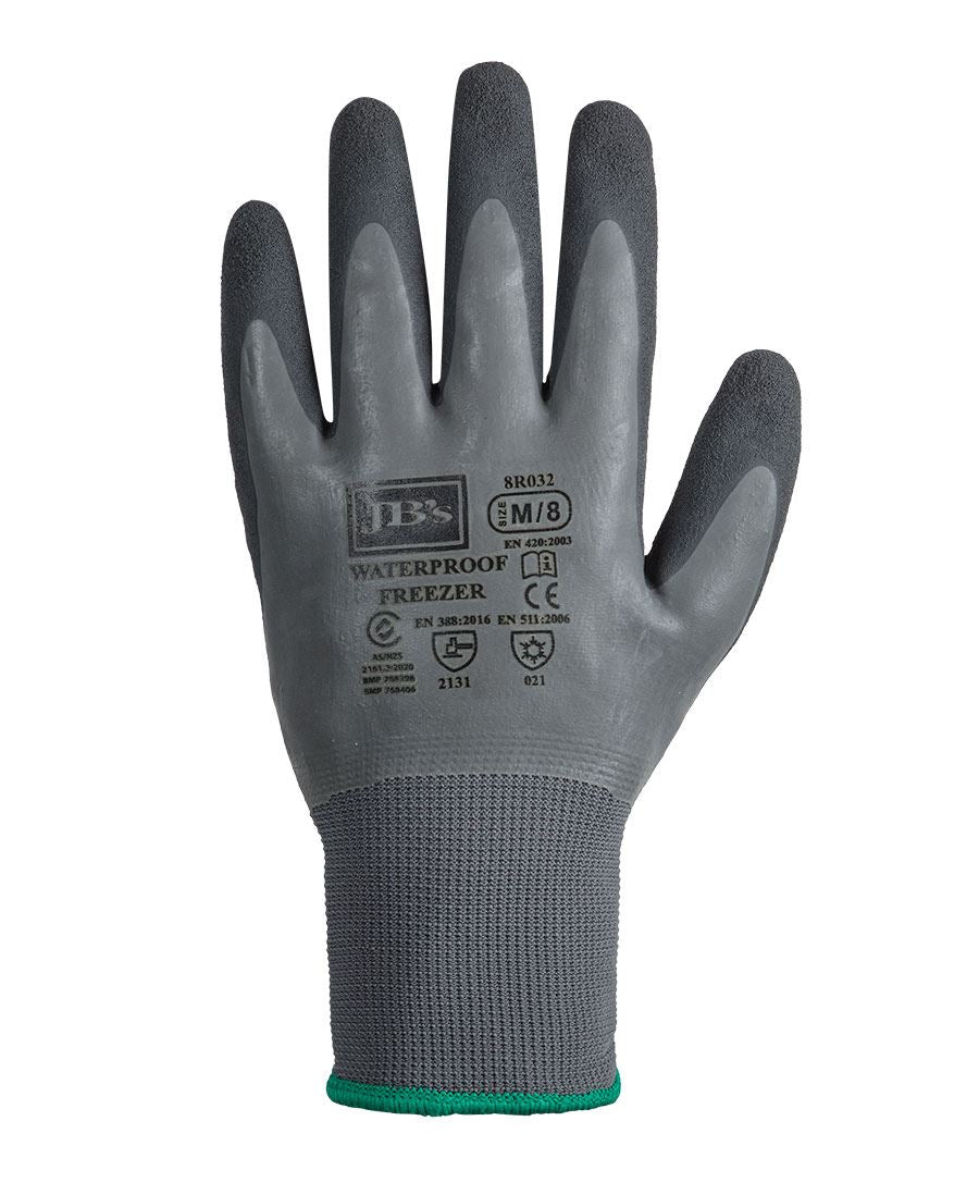 JB's Waterproof Latex Coat Freezer Glove (5 pack) - Grey/Charcoal - Front