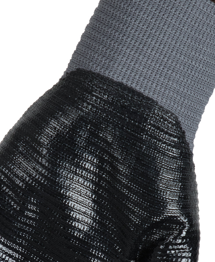 JB's Nitrile Gripper Glove (12 Pack) - Grey/Black - Back