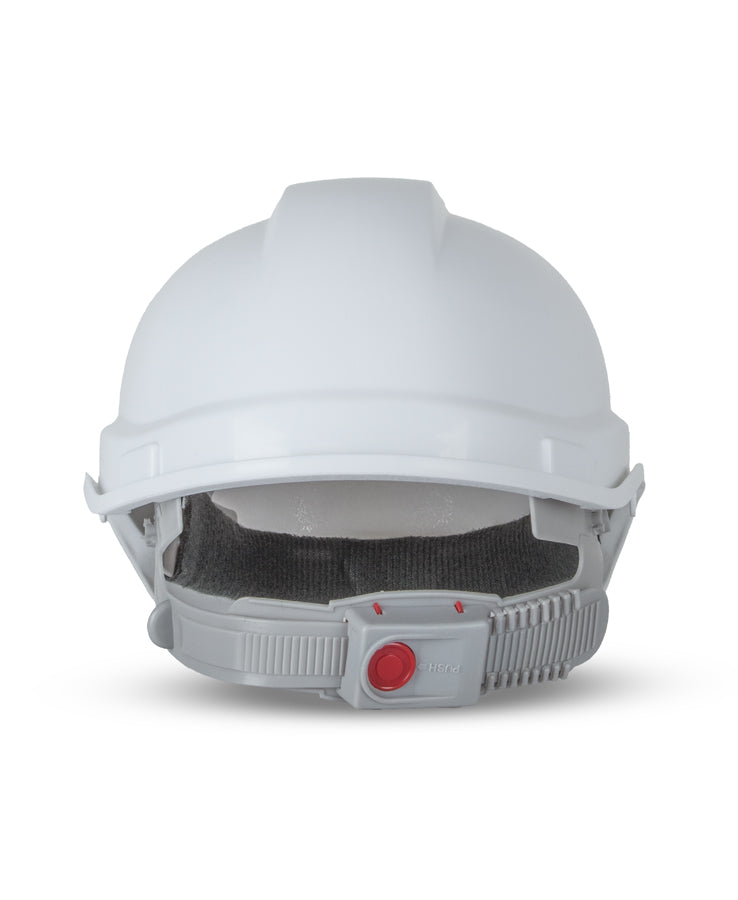 JB's Push-Lock Safety Helmet - White - Back