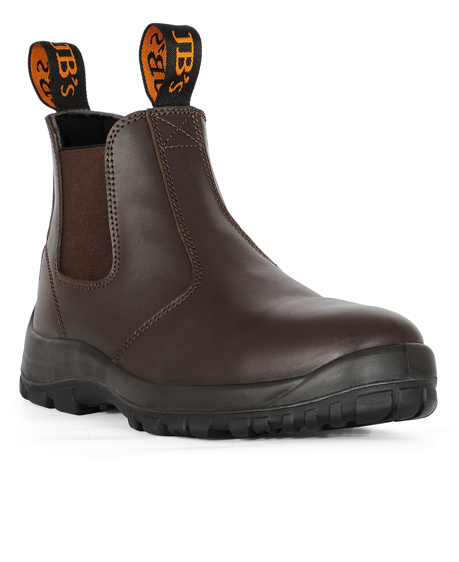 JB's Traditional Soft Toe Elastic Sided Boot - Brown - Front