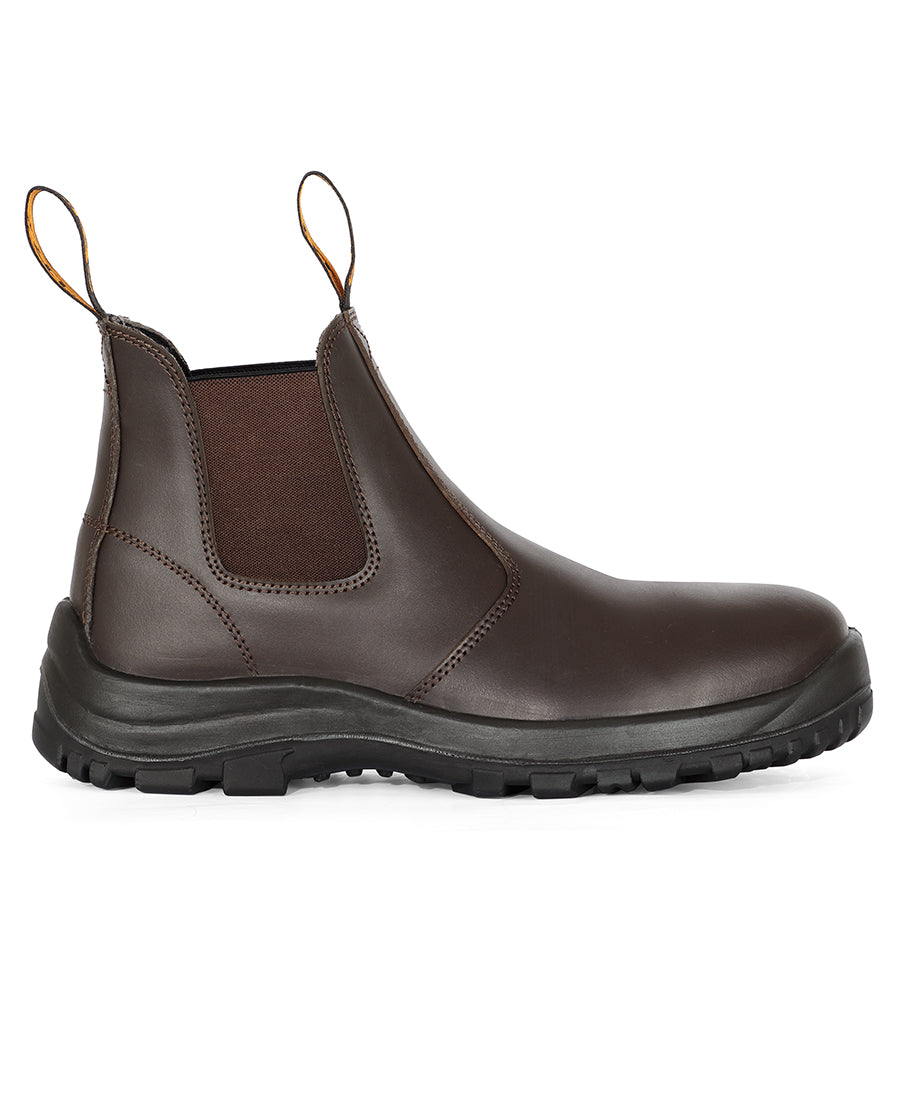 JB's Traditional Soft Toe Elastic Sided Boot - Brown - Back
