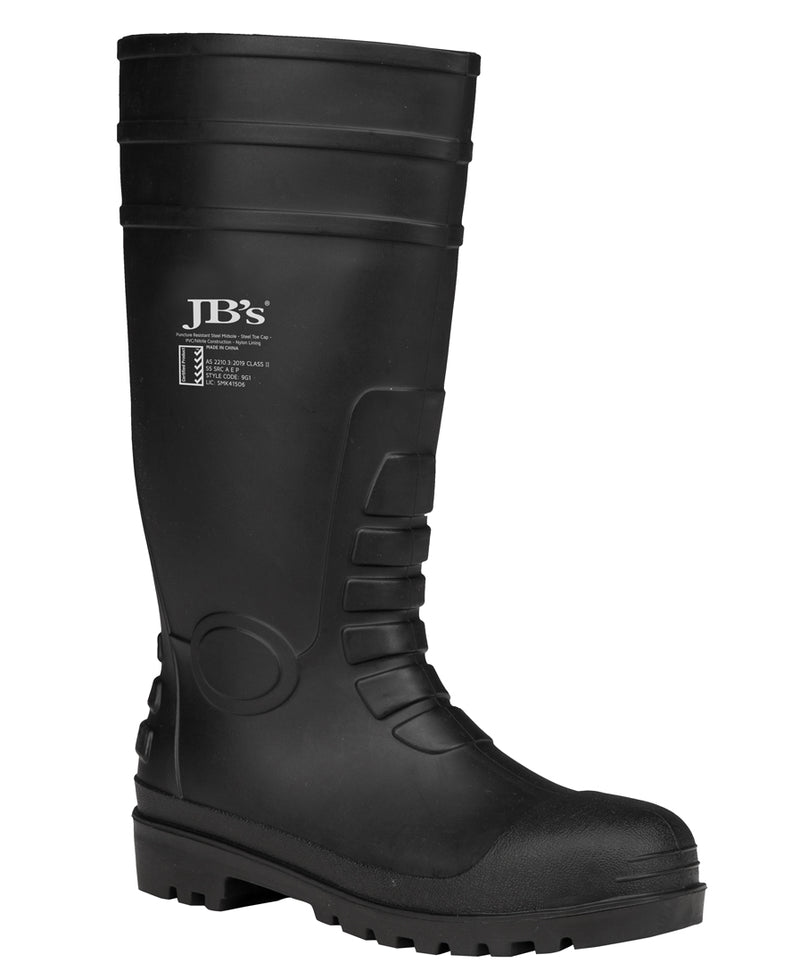 JB's Steel Toe Cap And Steel Plate Gumboot - Black - Front