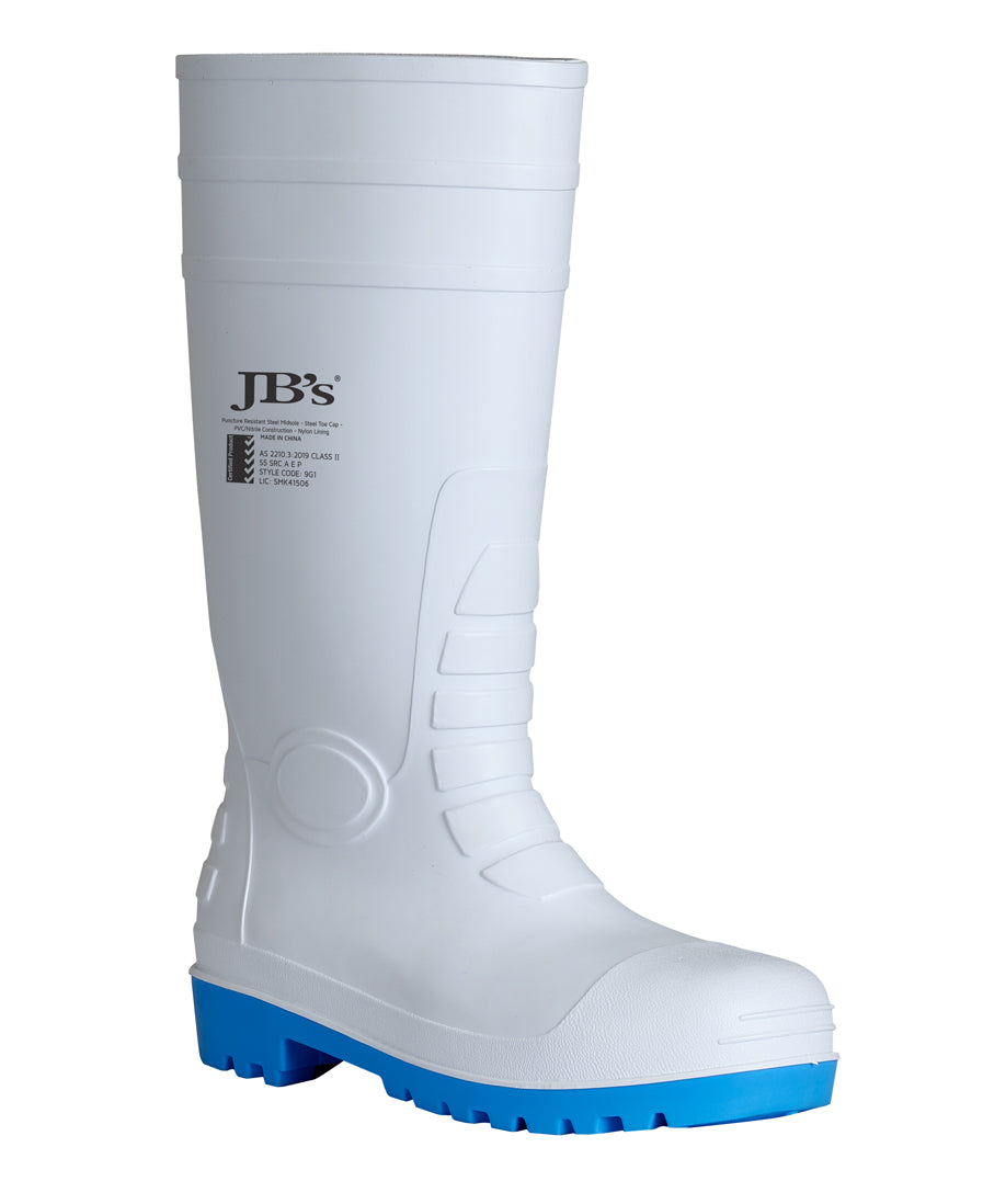 JB's Steel Toe Cap And Steel Plate Gumboot - White - Front
