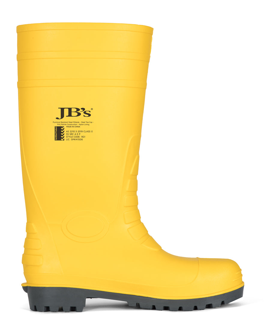 JB's Steel Toe Cap And Steel Plate Gumboot - Yellow - Back