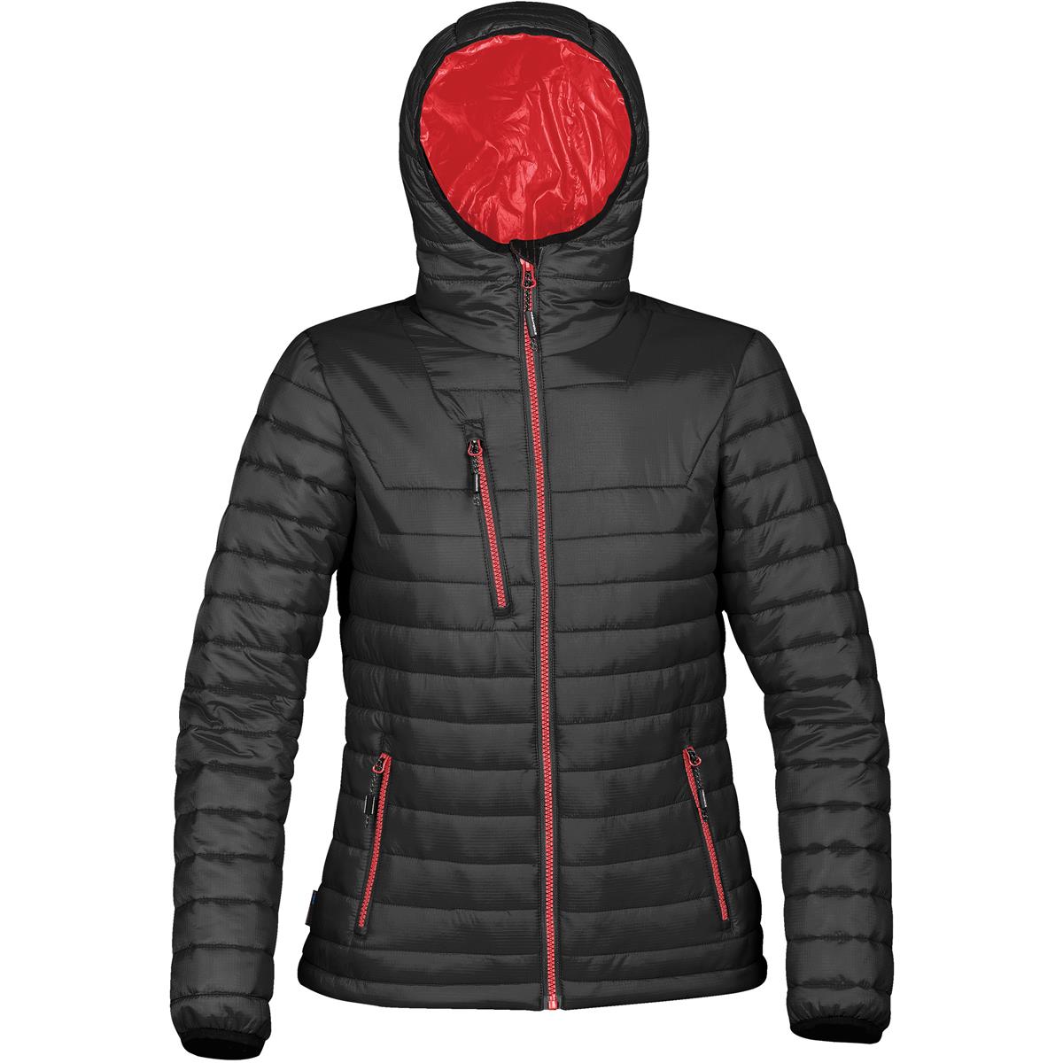 Women's Gravity Thermal Jacket - Black / True Red - Front