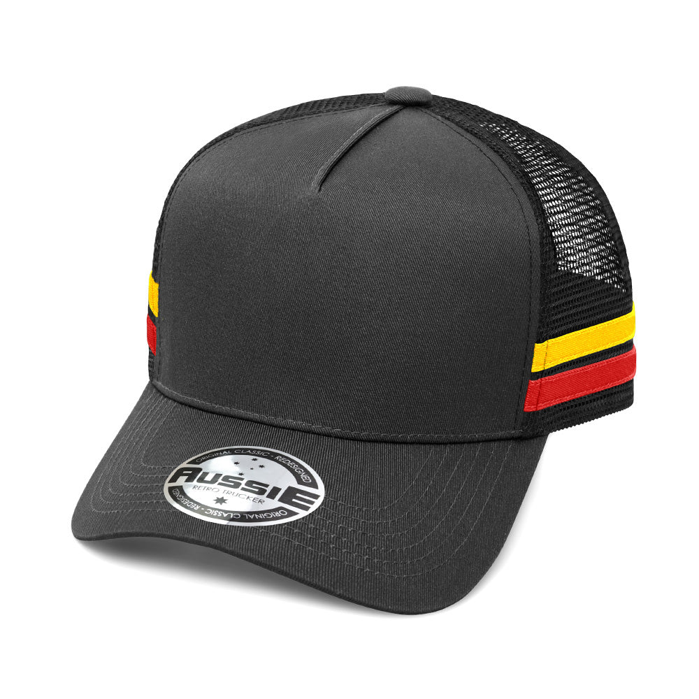 – A-Frame Striped Trucker Cap – Grace Collection AH456