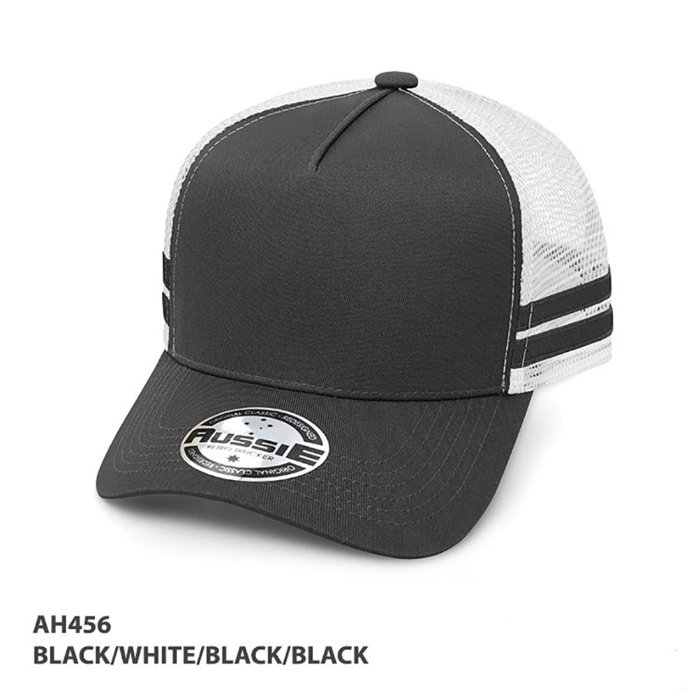– A-Frame Striped Trucker Cap – Grace Collection AH456