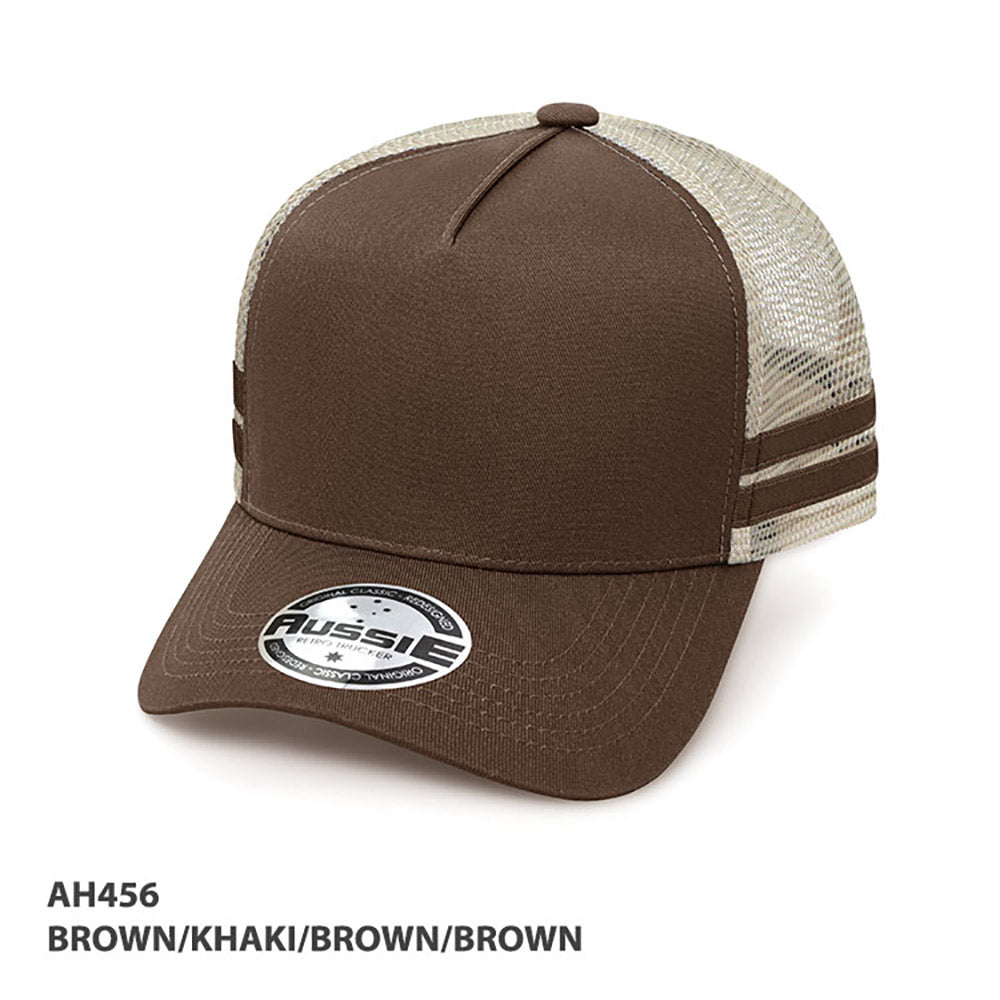 – A-Frame Striped Trucker Cap – Grace Collection AH456