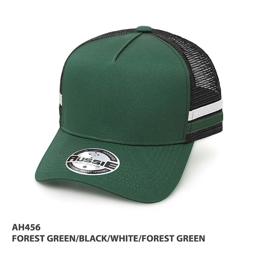 – A-Frame Striped Trucker Cap – Grace Collection AH456