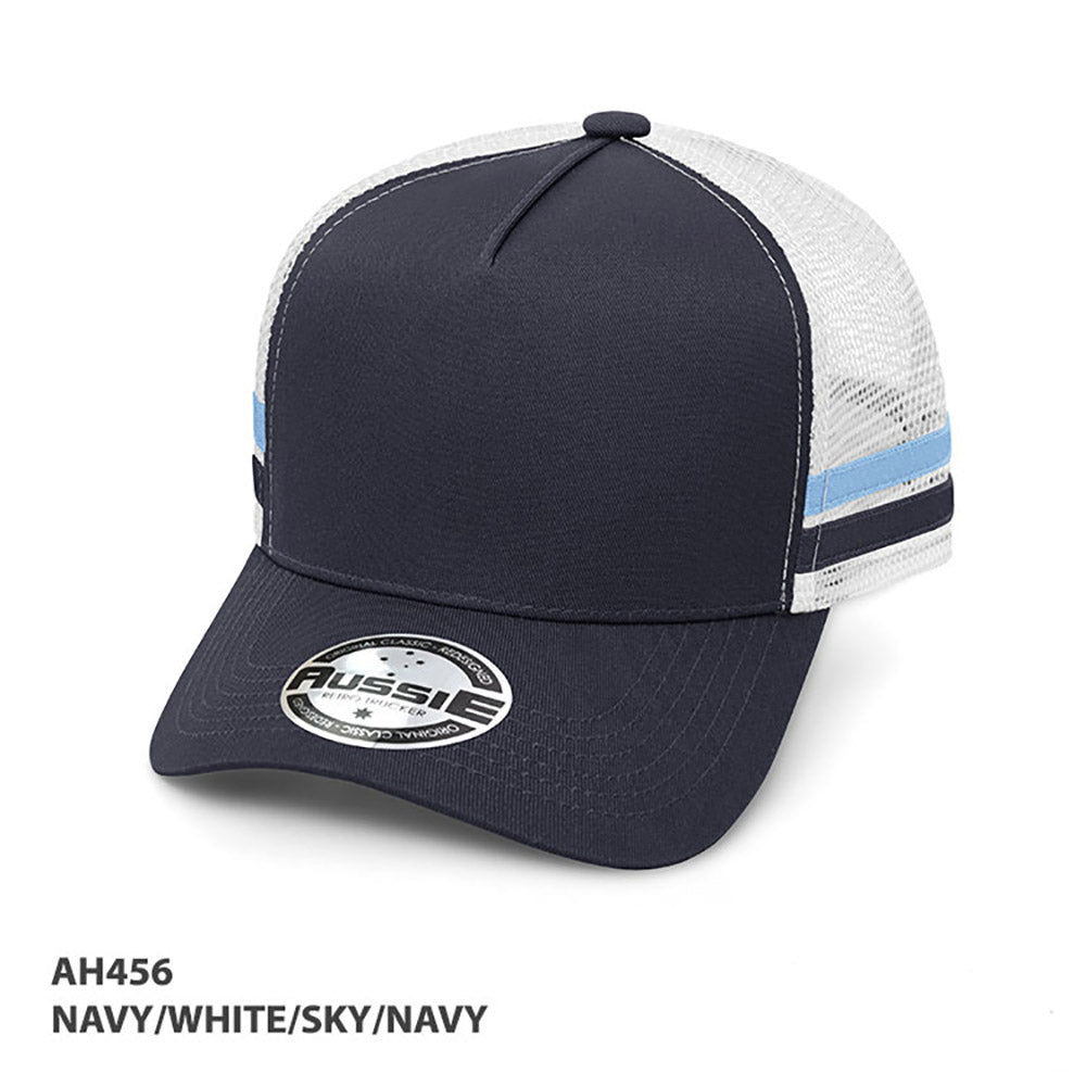 – A-Frame Striped Trucker Cap – Grace Collection AH456