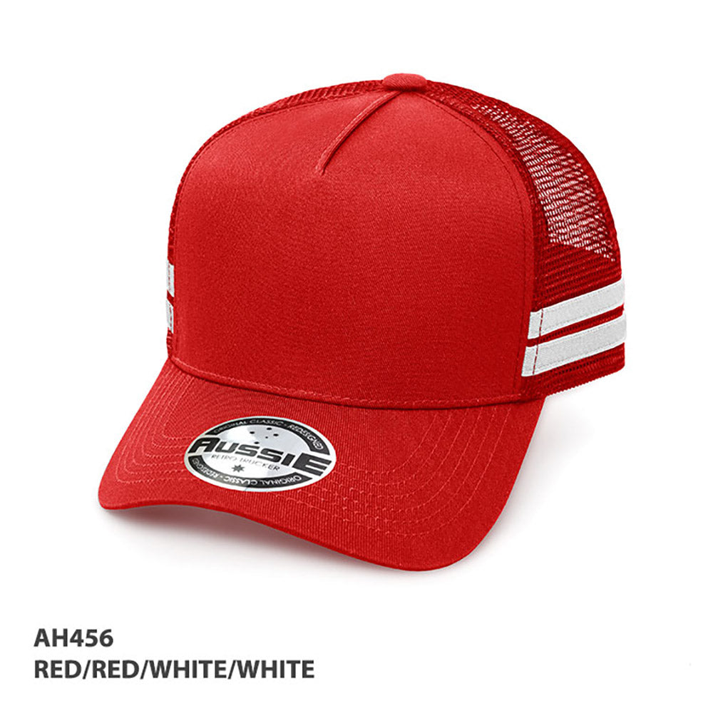– A-Frame Striped Trucker Cap – Grace Collection AH456