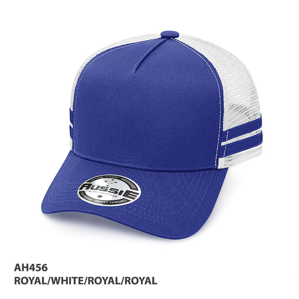– A-Frame Striped Trucker Cap – Grace Collection AH456