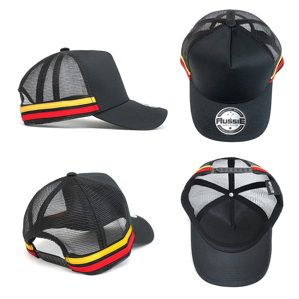 – A-Frame Striped Trucker Cap – Grace Collection AH456