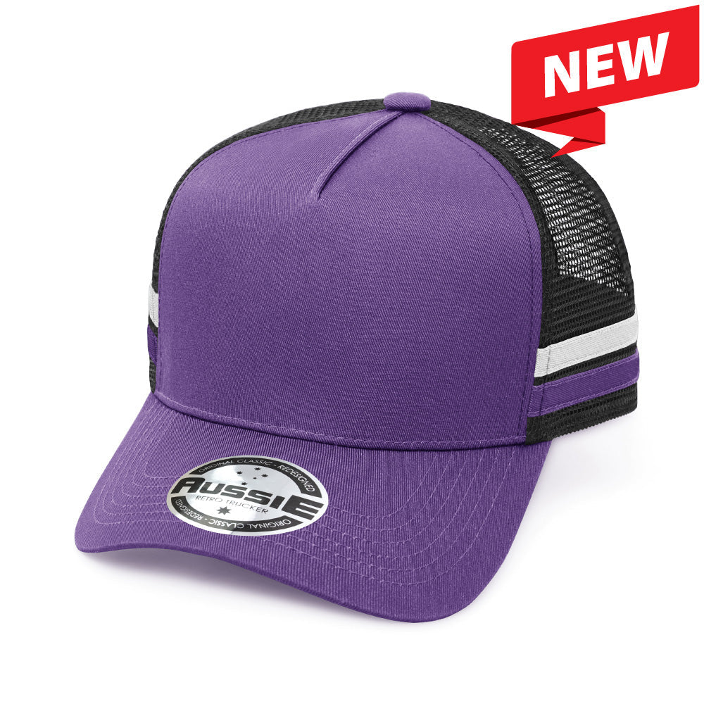 Kids A-Frame Striped Trucker Cap – Grace Collection AH458