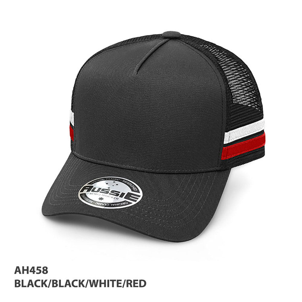 Kids A-Frame Striped Trucker Cap – Grace Collection AH458
