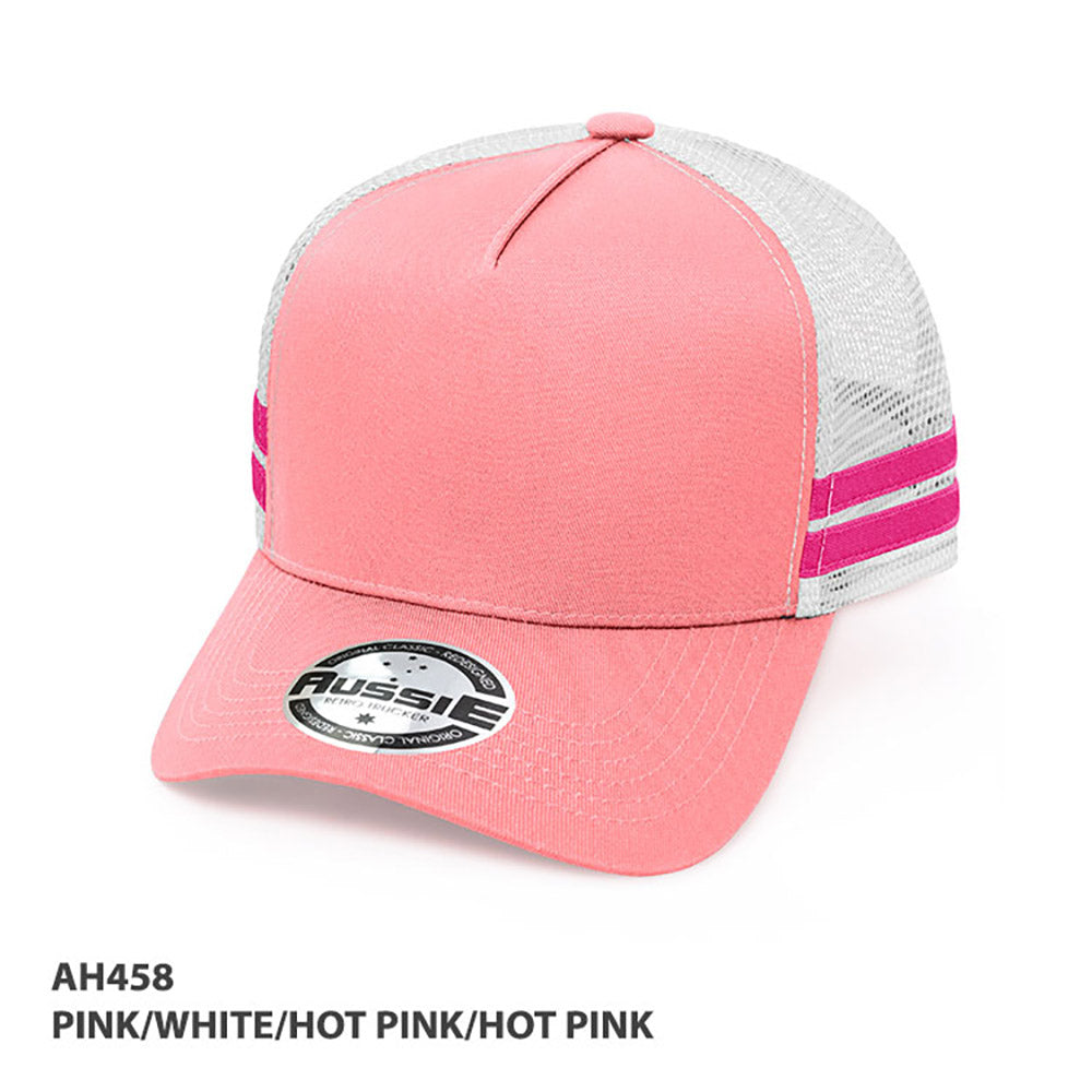 Kids A-Frame Striped Trucker Cap – Grace Collection AH458