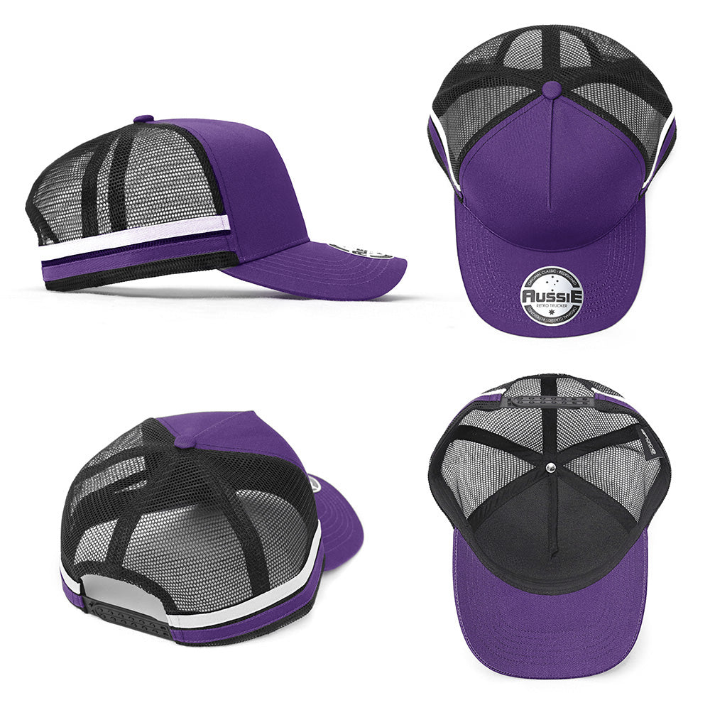 Kids A-Frame Striped Trucker Cap – Grace Collection AH458