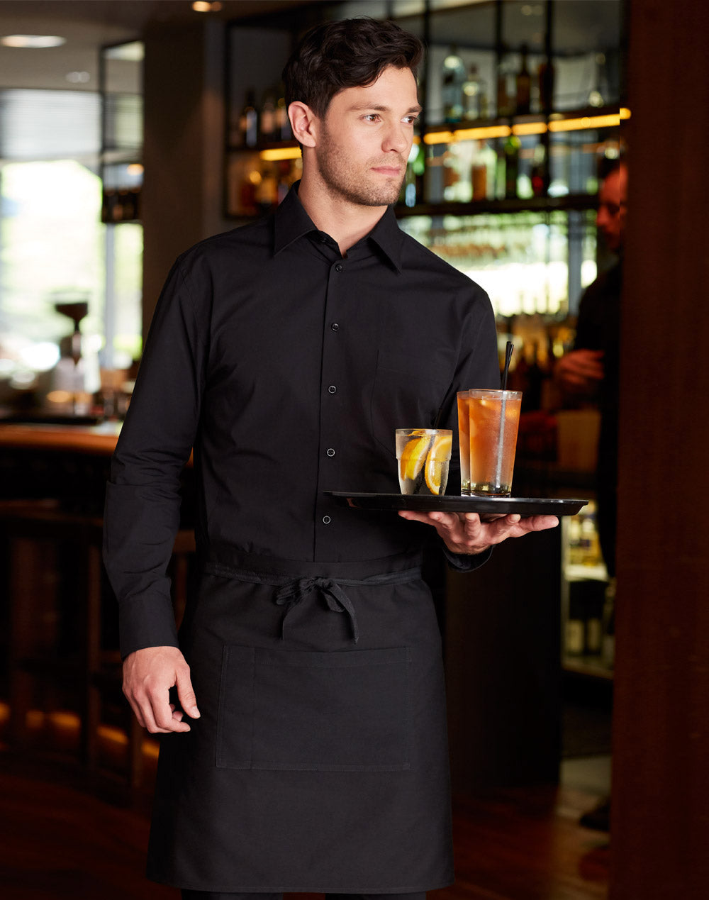 Short Waist Apron - Black - Model