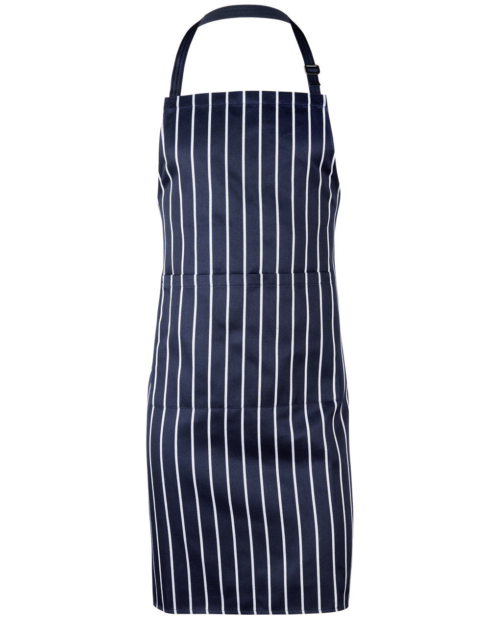Bib Stripe Apron - Navy/White - Front