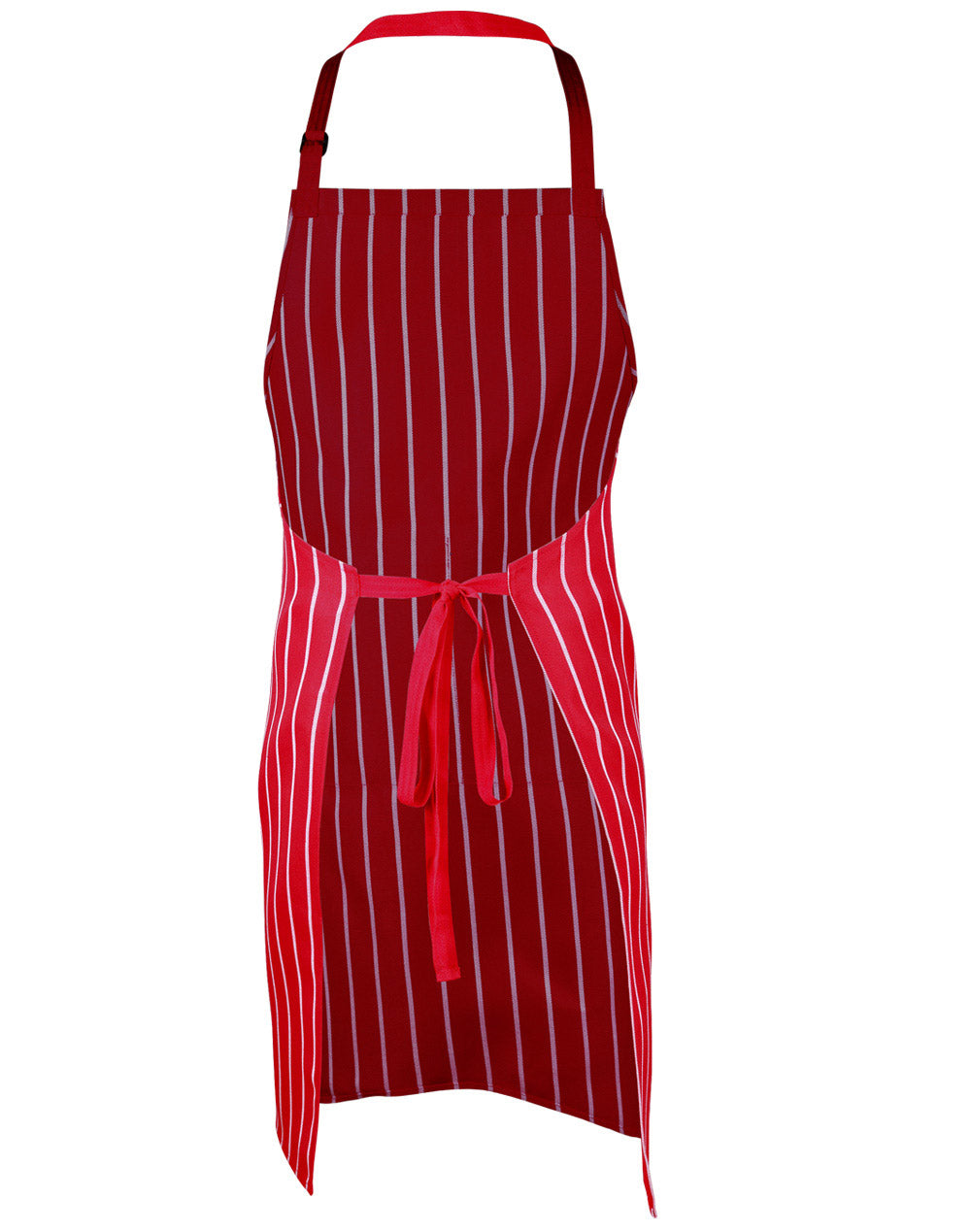 Bib Stripe Apron - Red/White - Back
