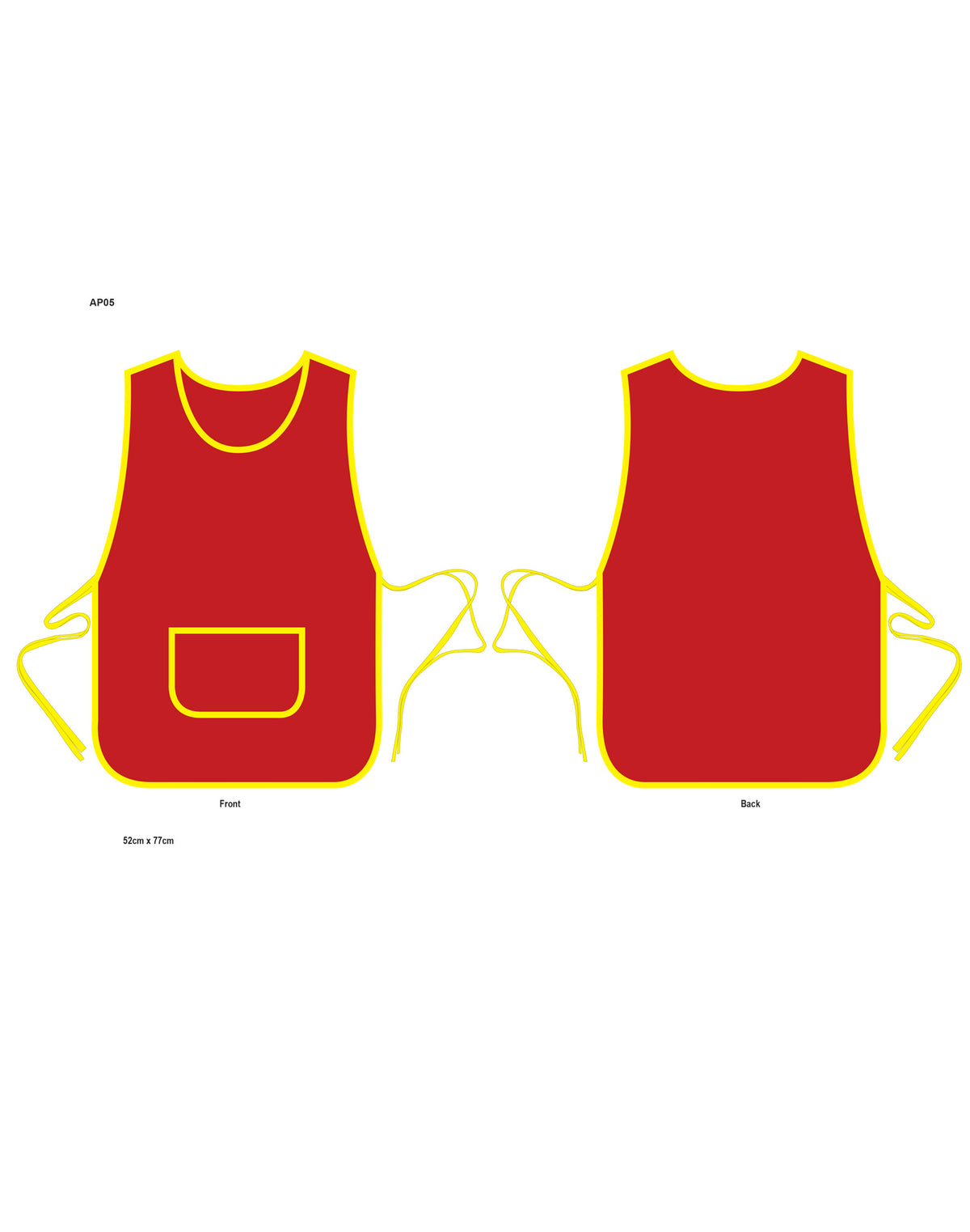Ladies' Smock Apron - Maroon/Gold - View