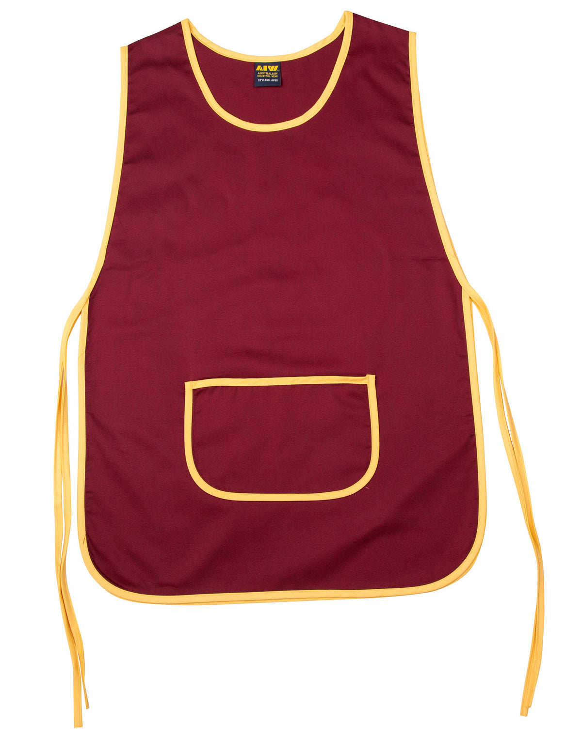 Ladies' Smock Apron - Maroon/Gold - Front