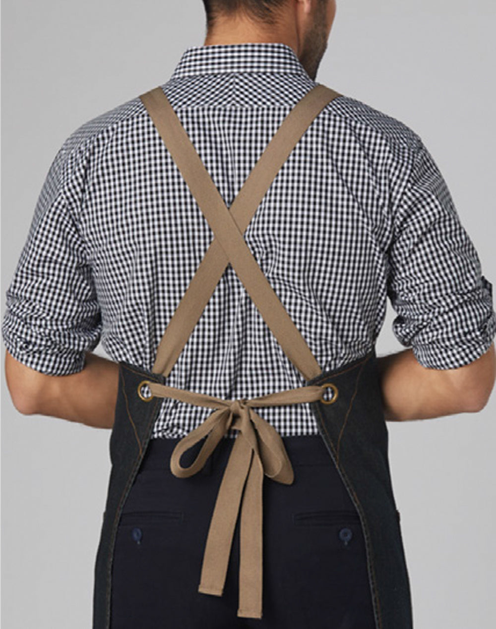 East Village Denim Bib Apron - Black - Back