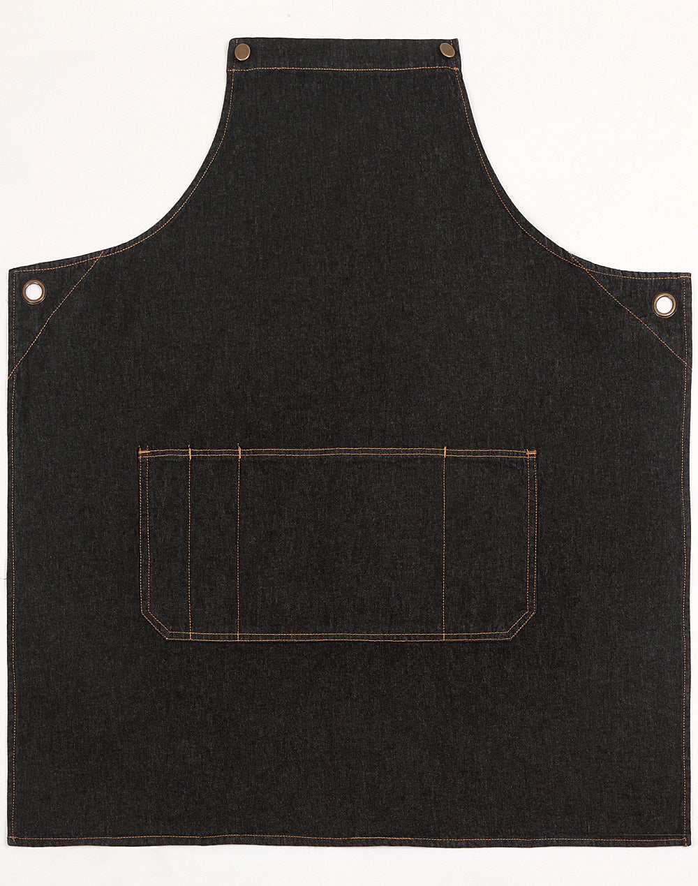 East Village Denim Bib Apron - Black - Front