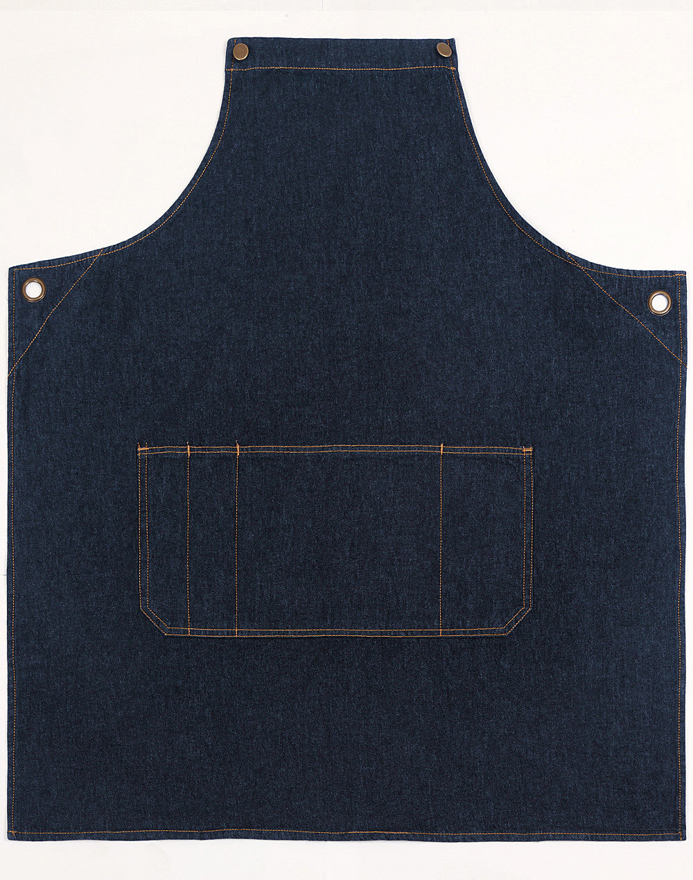East Village Denim Bib Apron - Indigo Blue - Front