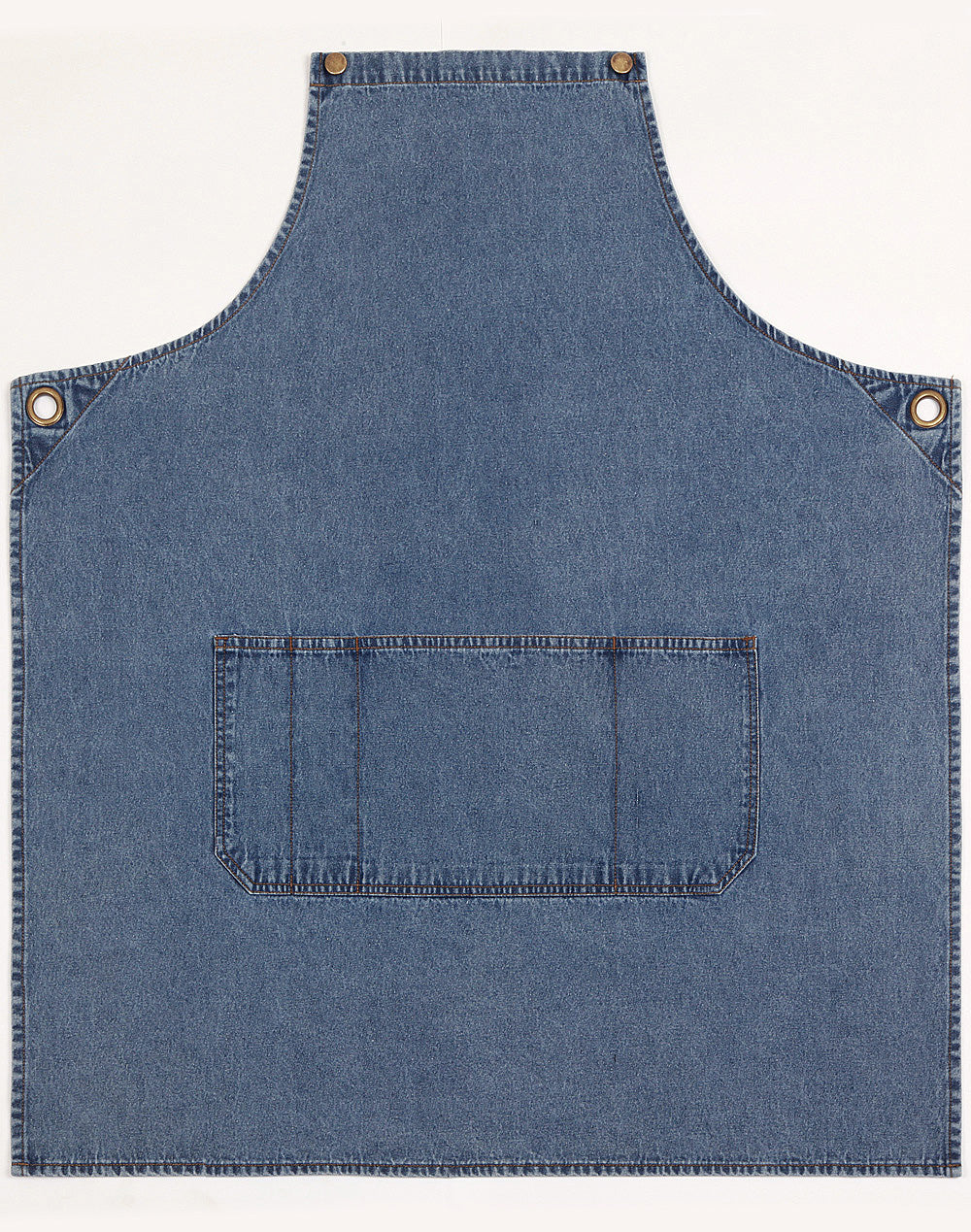 East Village Denim Bib Apron - Light Blue - Front