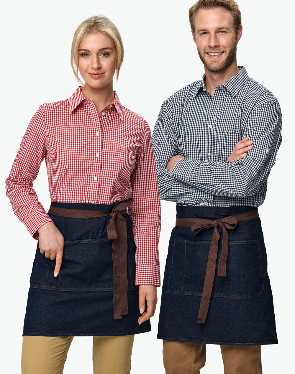East Village Half Denim Apron - Indigo Blue - View