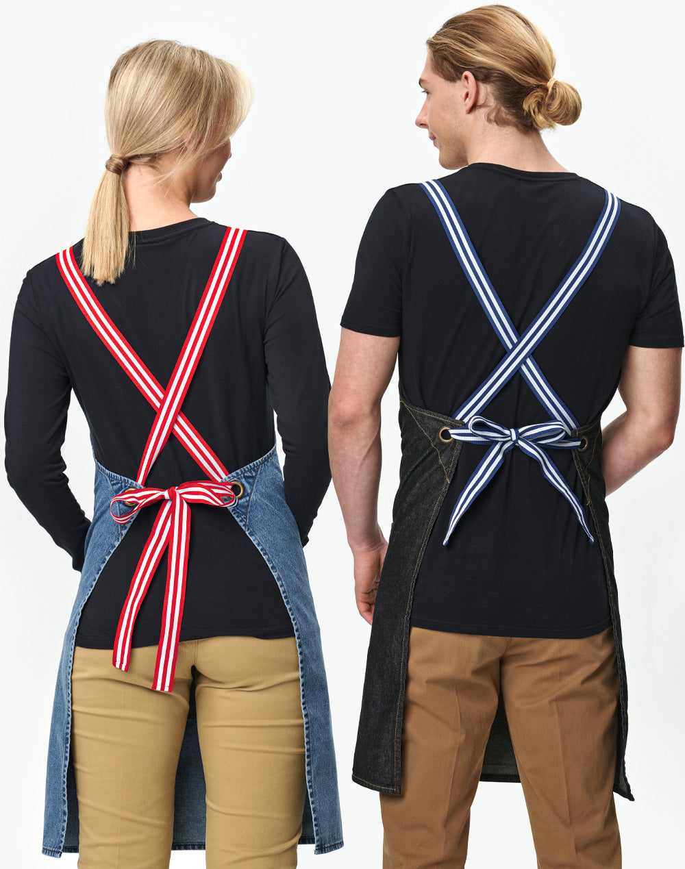 East Village Denim Bib Apron - Light Blue - View