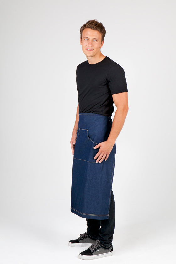 Long Waist Cotton/Denim Apron - view