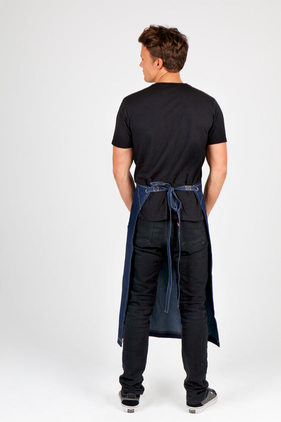 Long Waist Cotton/Denim Apron - view